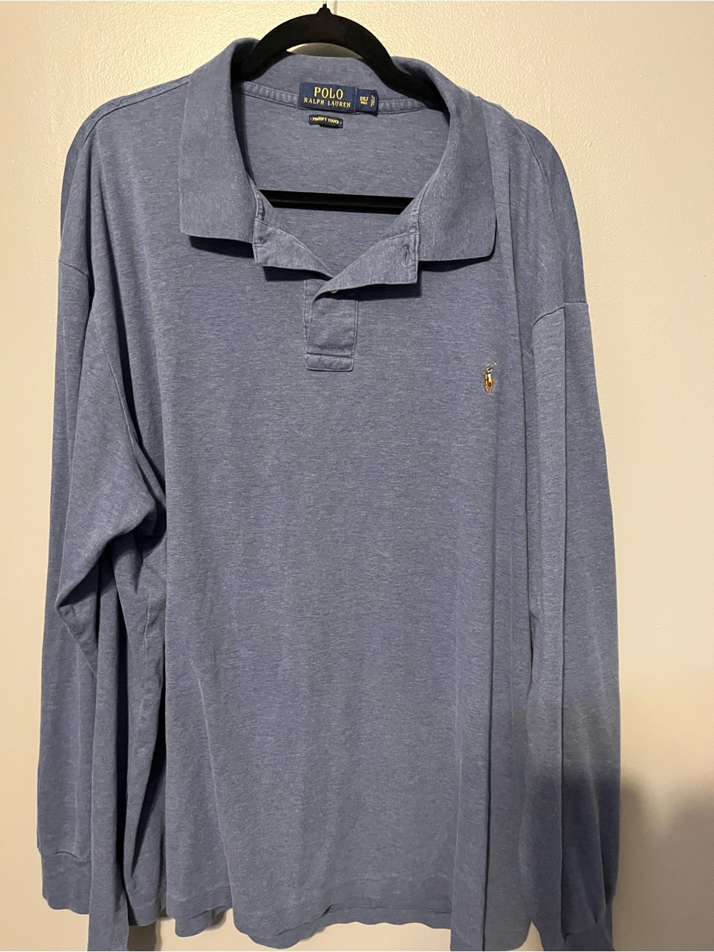 Ralph Lauren Long-Sleeve Polo Shirt in Heather Blue